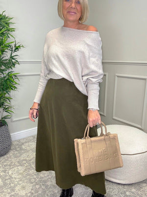 Iris Pincord Skirt Size 8–16 Khaki - Susie's Boutique - | Women's Fashion Online