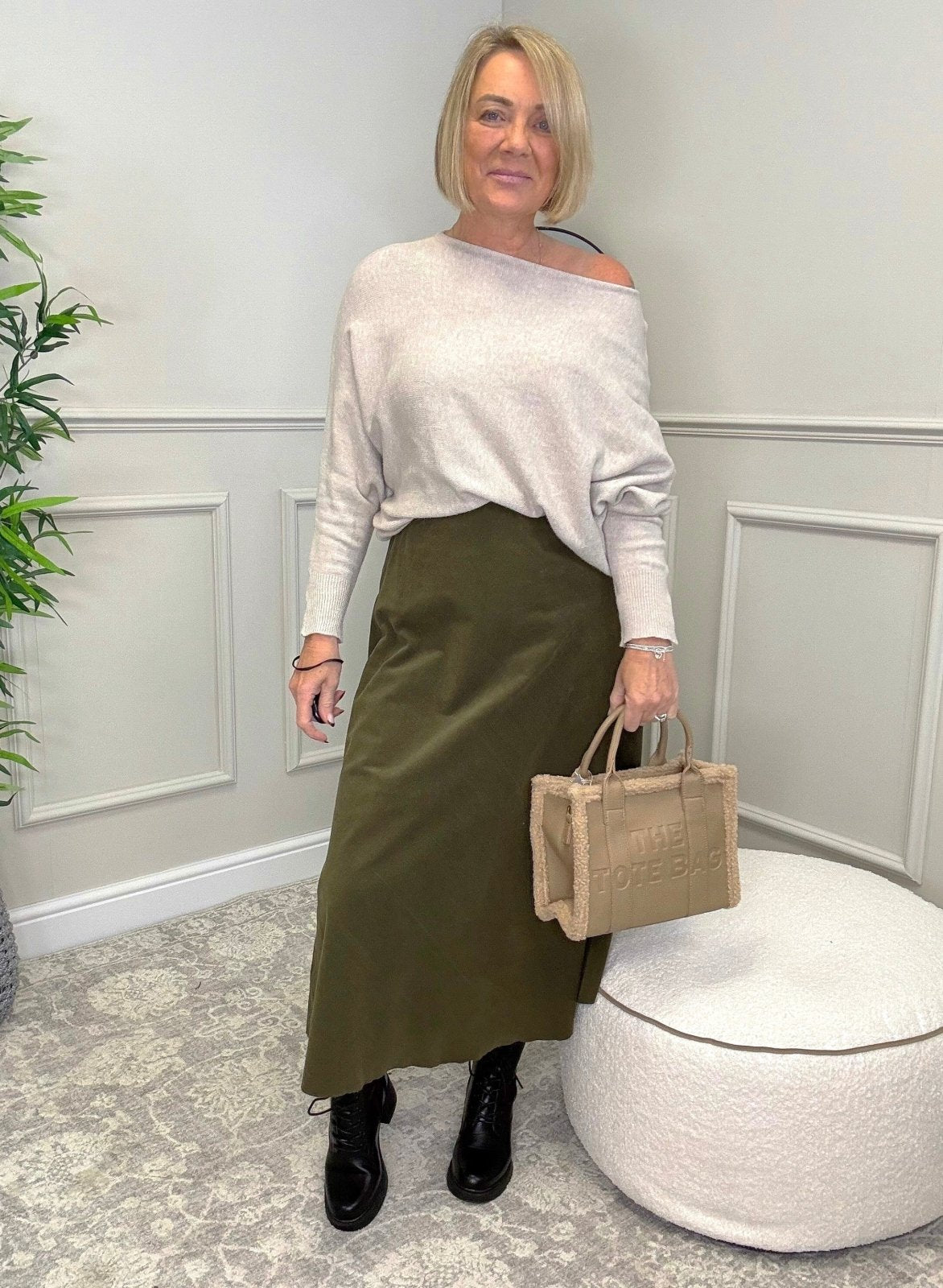 Iris Pincord Skirt Size 8–16 Khaki - Susie's Boutique - | Women's Fashion Online