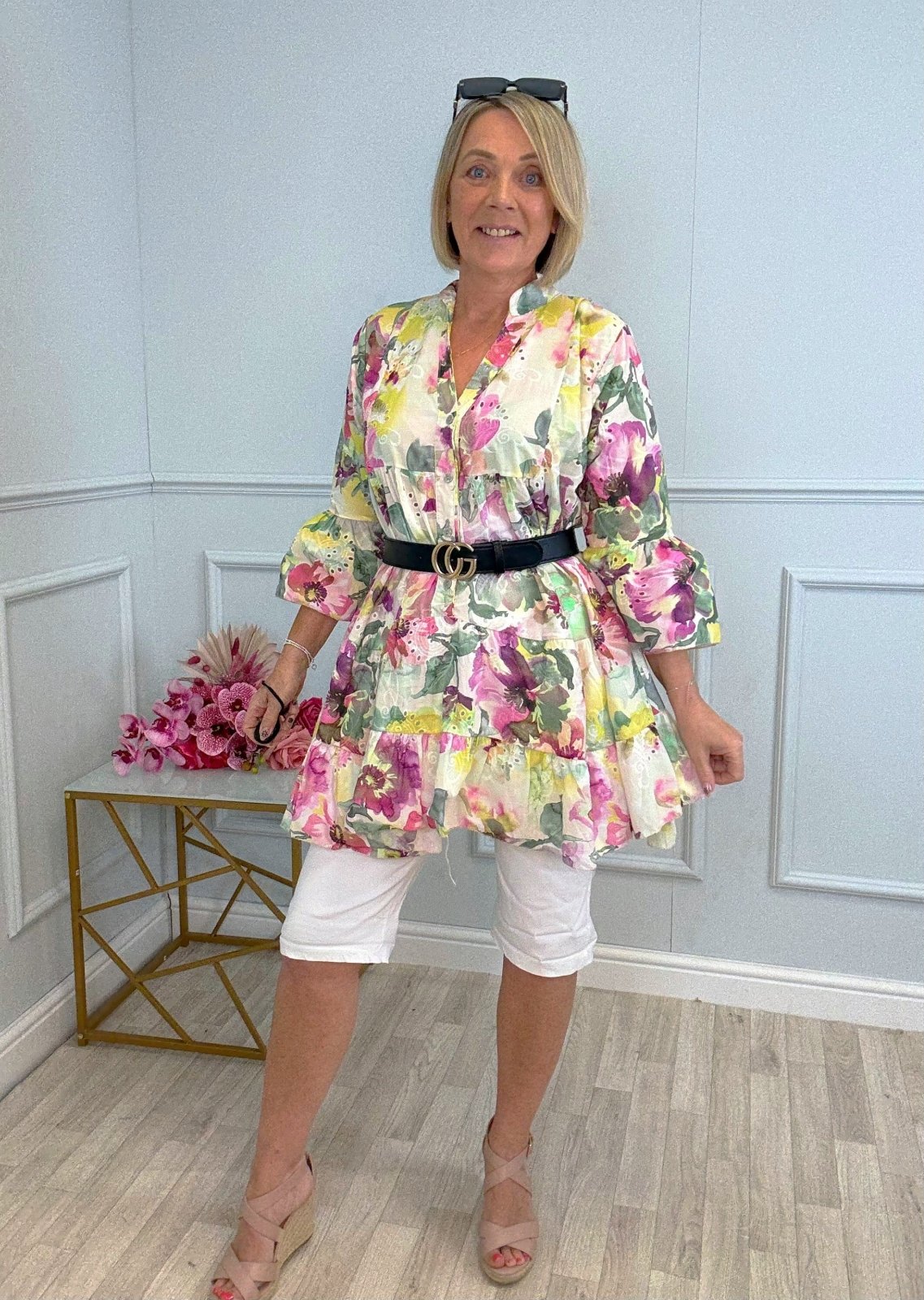 Leah Broderie Anglaise Floral Smock Tunic Dress 8–18 Lemon - Susie's Boutique - | Women's Fashion Online