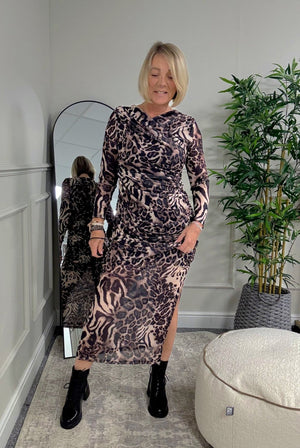 Leona Mesh Maxi Dress 8 - 14 Leopard - Susie's Boutique - | Women's Fashion Online