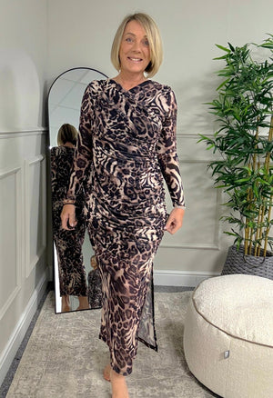 Leona Mesh Maxi Dress 8 - 14 Leopard - Susie's Boutique - | Women's Fashion Online