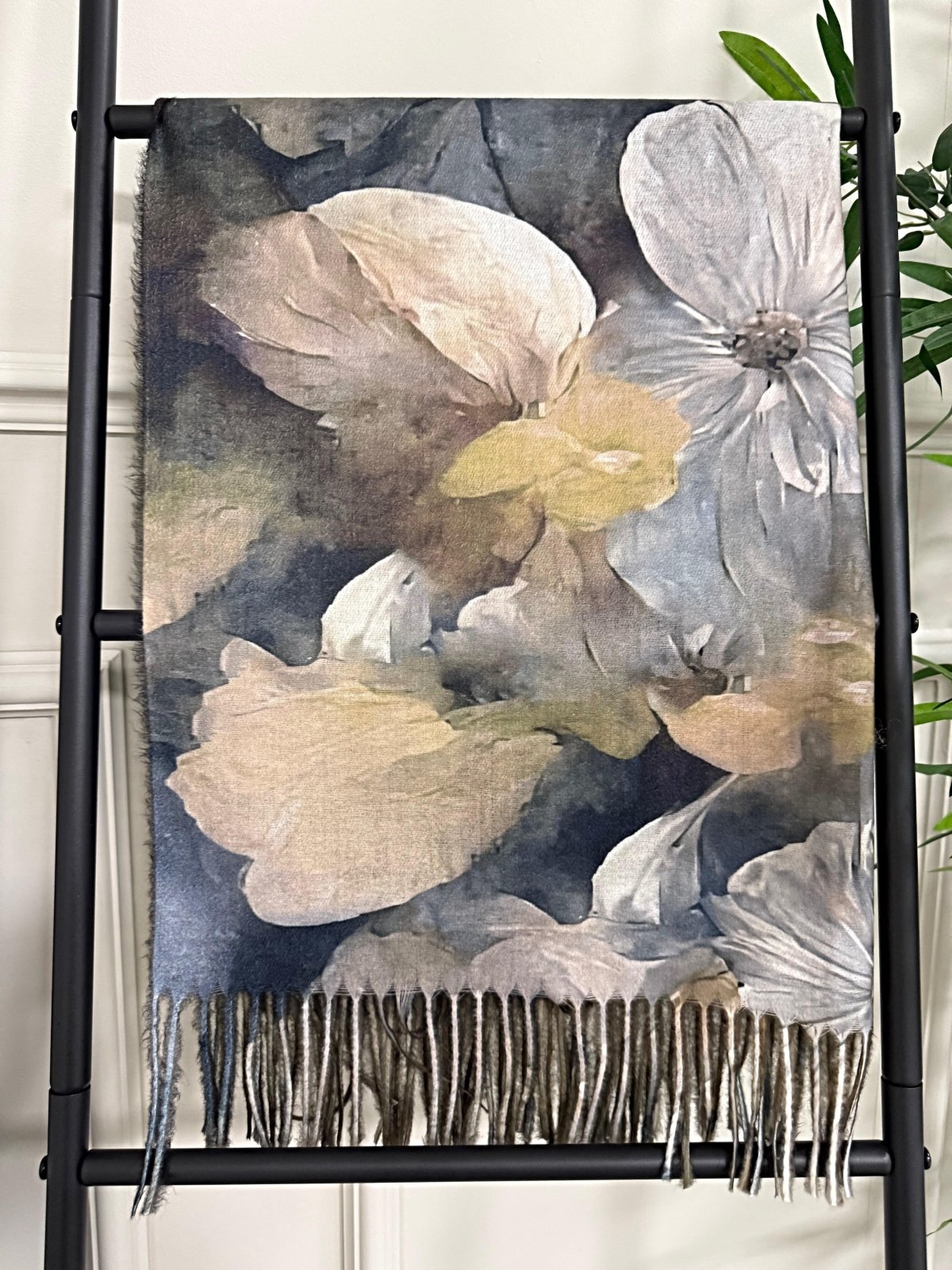 Watercolour Floral Tassel Scarf – Neutral Bloom - Susie's Boutique - | Women's Fashion Online