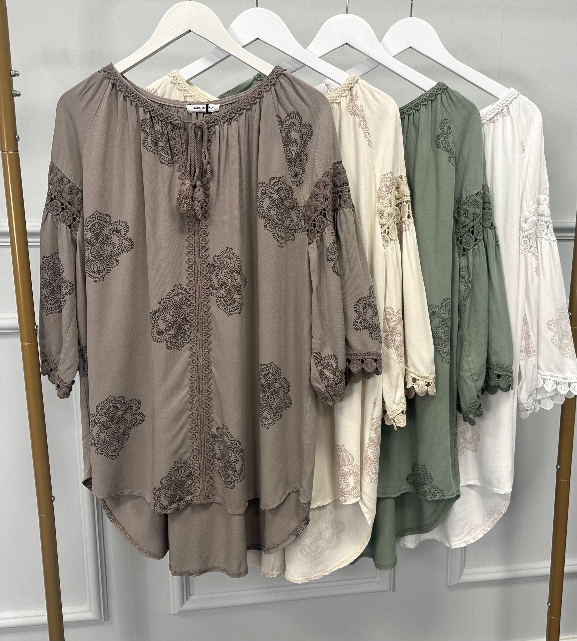 Colette Paisley Crochet Trim Top 10-20 NO RETURNS ON SALE ITEMS