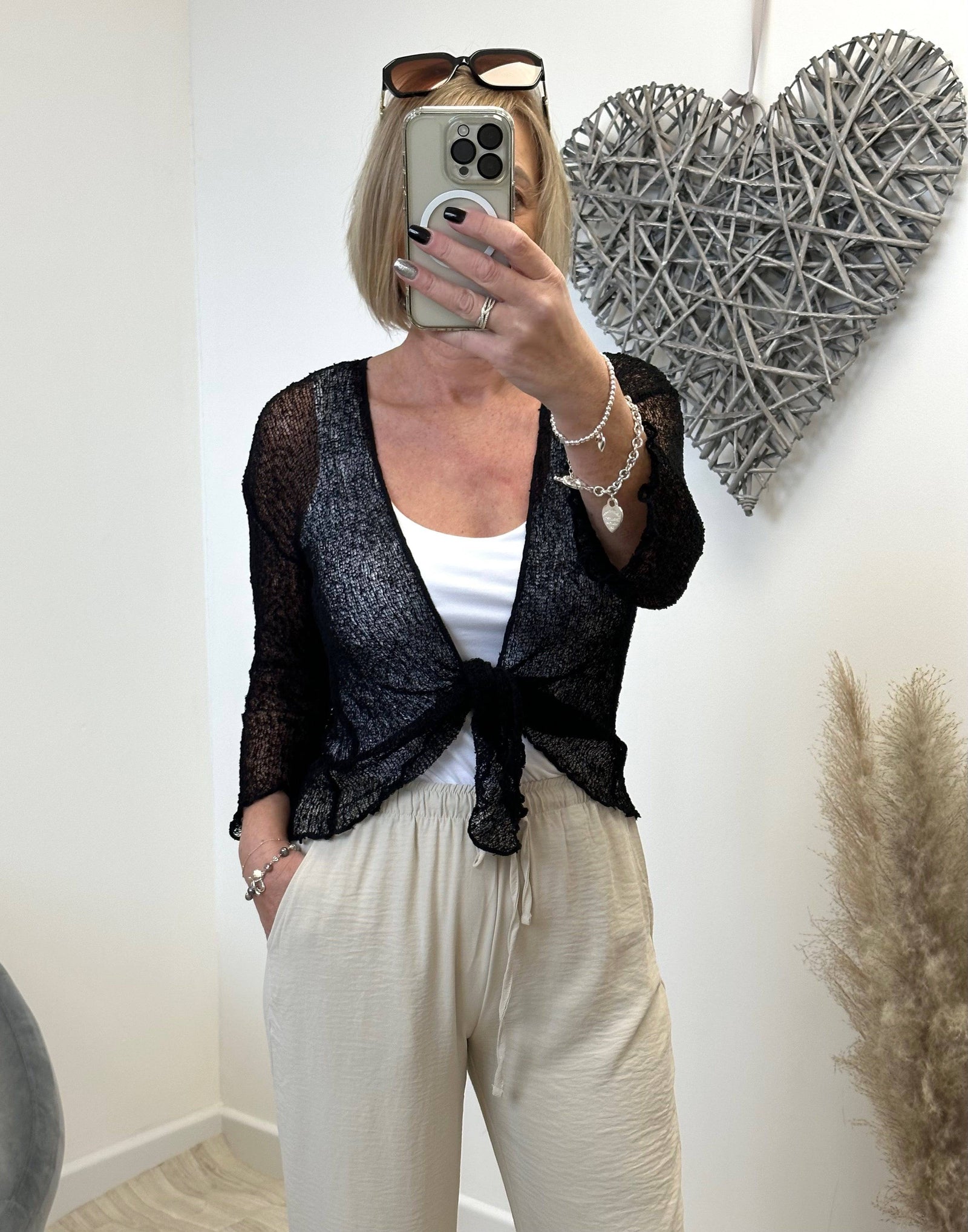 Vanessa Lightweight Shrug Black - Susie's Boutique