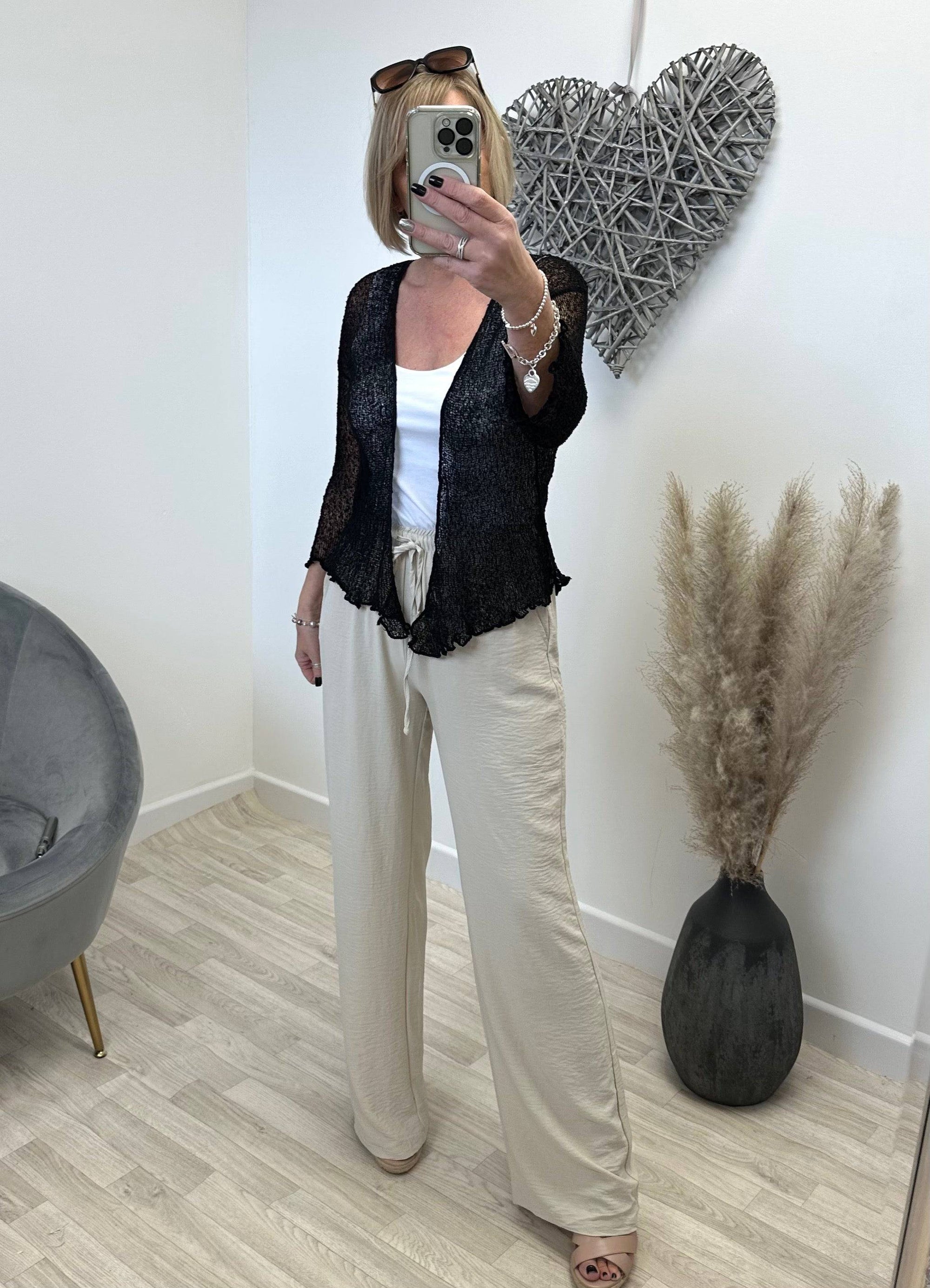 Vanessa Lightweight Shrug Black - Susie's Boutique