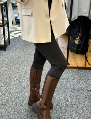 Ultra High Waist Fleece Lined Stretchy Leggings 10 - 18 Chocolate - Susie's Boutique - | Women's Fashion Online