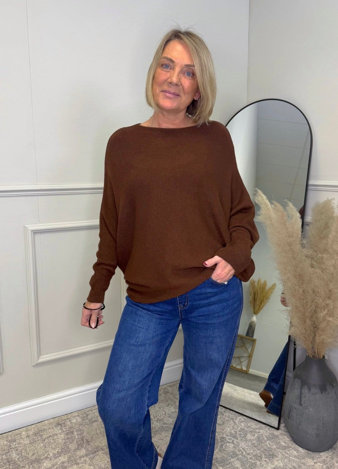Wren Batwing Jumper 10 - 18 Chocolate - Susie's Boutique - | Women's Fashion Online