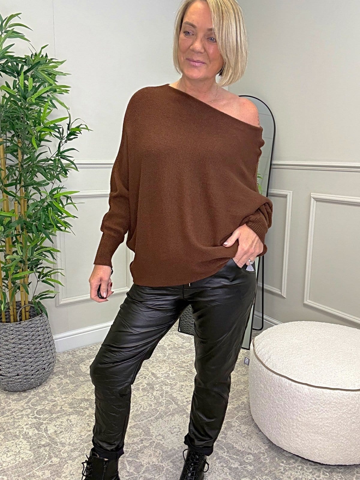 Wren Batwing Jumper 10 - 18 Chocolate - Susie's Boutique - | Women's Fashion Online