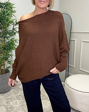 Wren Batwing Jumper 10 - 18 Chocolate - Susie's Boutique - | Women's Fashion Online