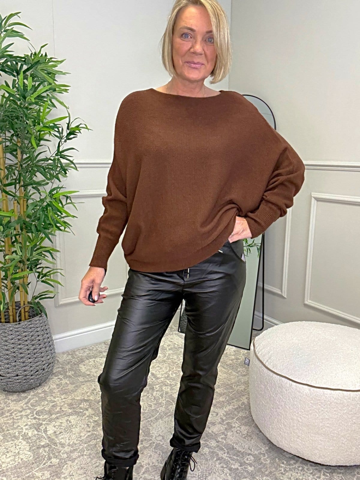 Wren Batwing Jumper 10 - 18 Chocolate - Susie's Boutique - | Women's Fashion Online