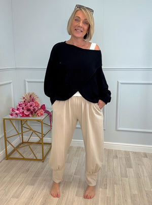 Orla Batwing Crossover Jumper 10 - 20 Black - Susie's Boutique - | Women's Fashion Online