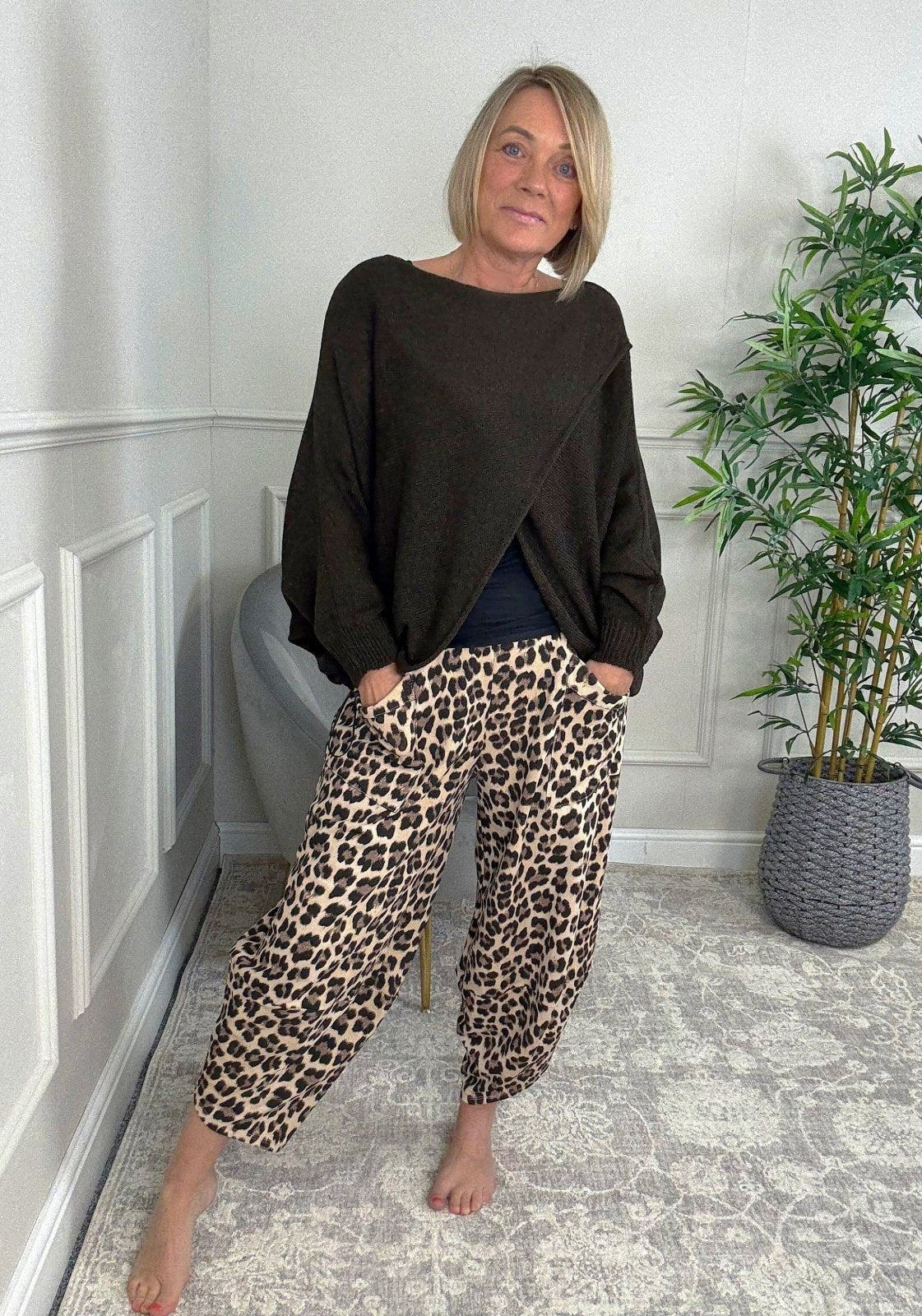 Orla Batwing Crossover Jumper 10 - 20 Chocolate - Susie's Boutique - | Women's Fashion Online