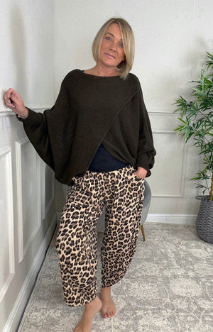 Orla Batwing Crossover Jumper 10 - 20 Chocolate - Susie's Boutique - | Women's Fashion Online