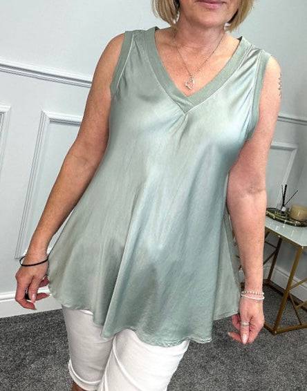 Elsa Satin Front Swing Vest 10-18 NO RETURNS ON SALE ITEMS