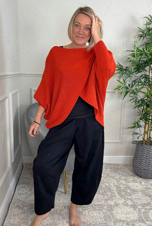 Orla Batwing Crossover Jumper 10 - 20 Rust - Susie's Boutique - | Women's Fashion Online