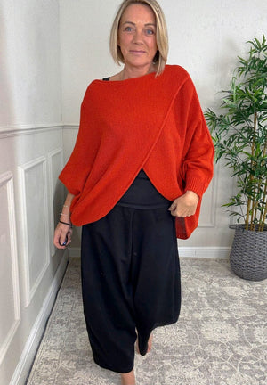 Orla Batwing Crossover Jumper 10 - 20 Rust - Susie's Boutique - | Women's Fashion Online