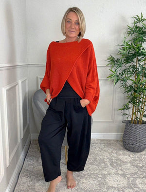 Orla Batwing Crossover Jumper 10 - 20 Rust - Susie's Boutique - | Women's Fashion Online