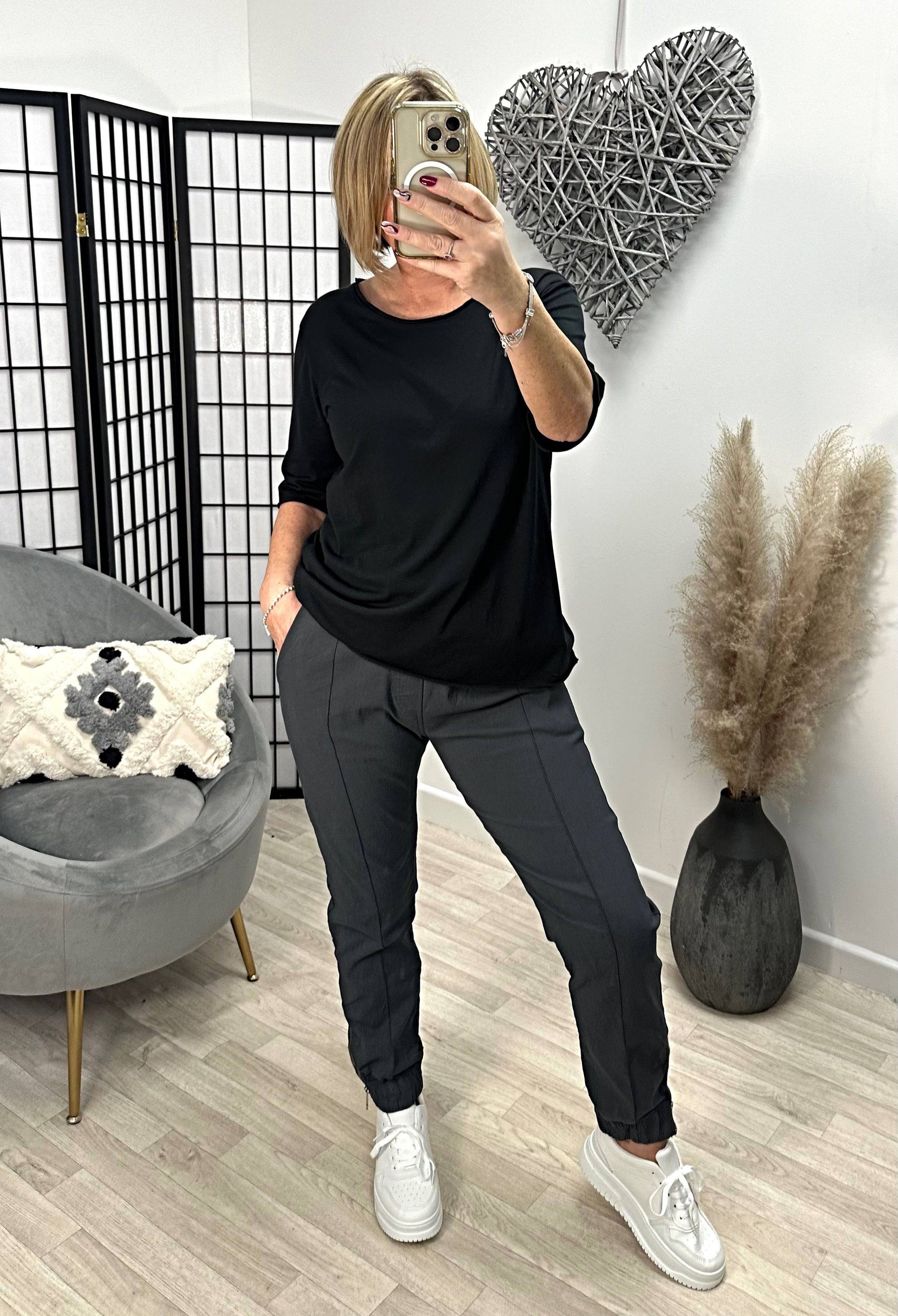 Elisa Essential Plain T-shirt 8-16 Black - Susie's Boutique