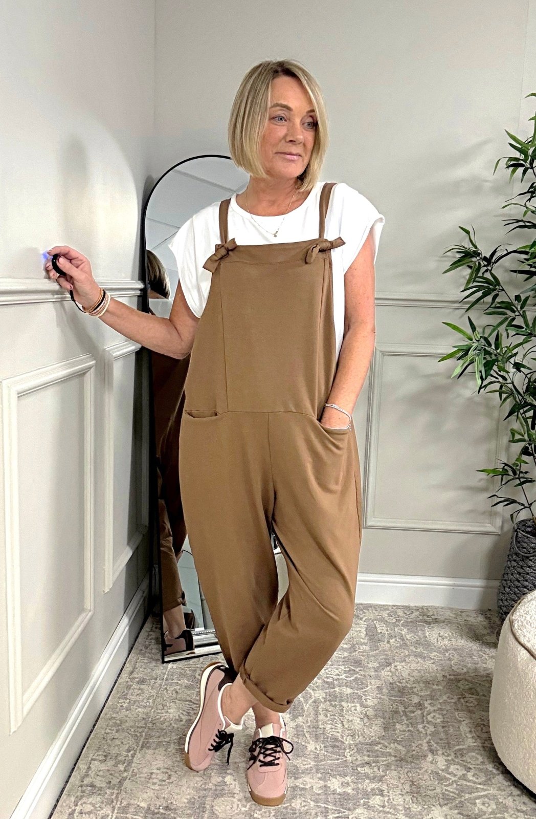 Nina Jersey Dungarees 8 - 16 Camel - Susie's Boutique - | Women's Fashion Online