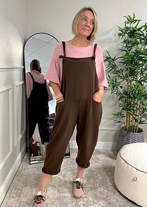 Nina Jersey Dungarees 8 - 16 Chocolate - Susie's Boutique - | Women's Fashion Online