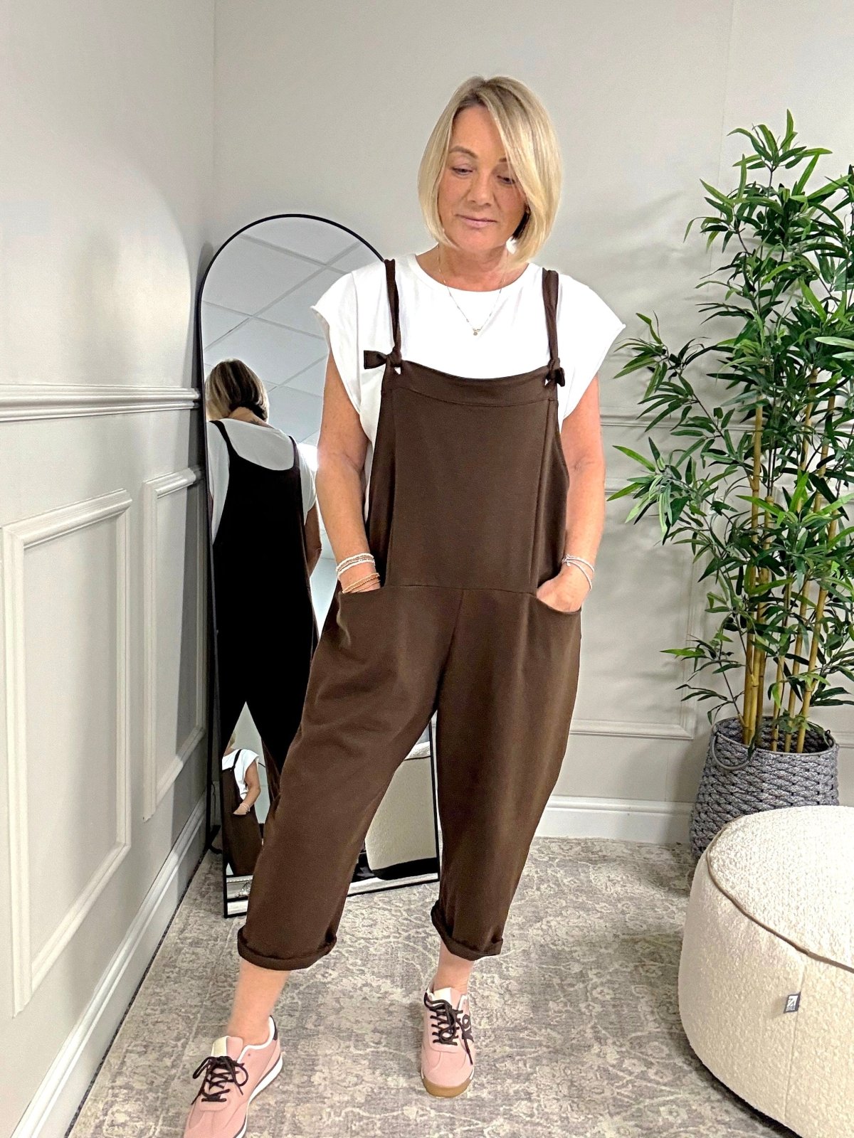 Nina Jersey Dungarees 8 - 16 Chocolate - Susie's Boutique - | Women's Fashion Online