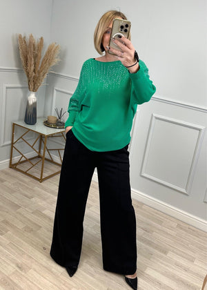 Twinkle Burst Sequin Jumper 8 - 16 Green - Susie's Boutique - | Women's Fashion Online