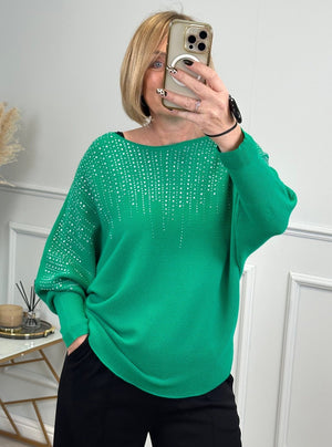 Twinkle Burst Sequin Jumper 8 - 16 Green - Susie's Boutique - | Women's Fashion Online