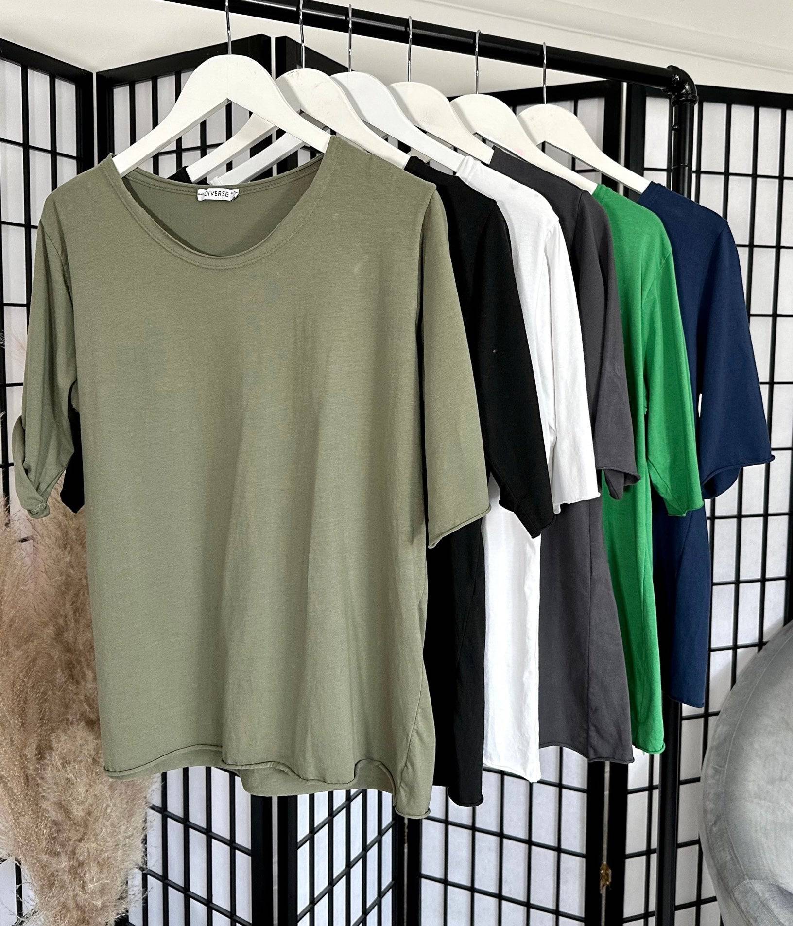 Elisa Essential Plain T-shirt 8-16 Khaki