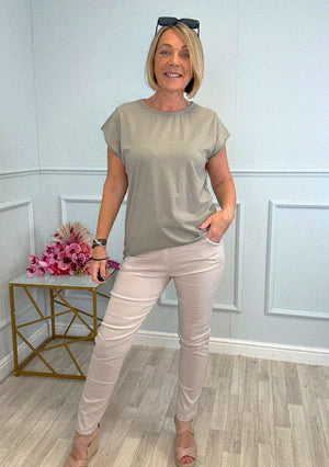 Lottie Dip Hem Essential T-Shirt 8 - 16 Mocha - Susie's Boutique - | Women's Fashion Online