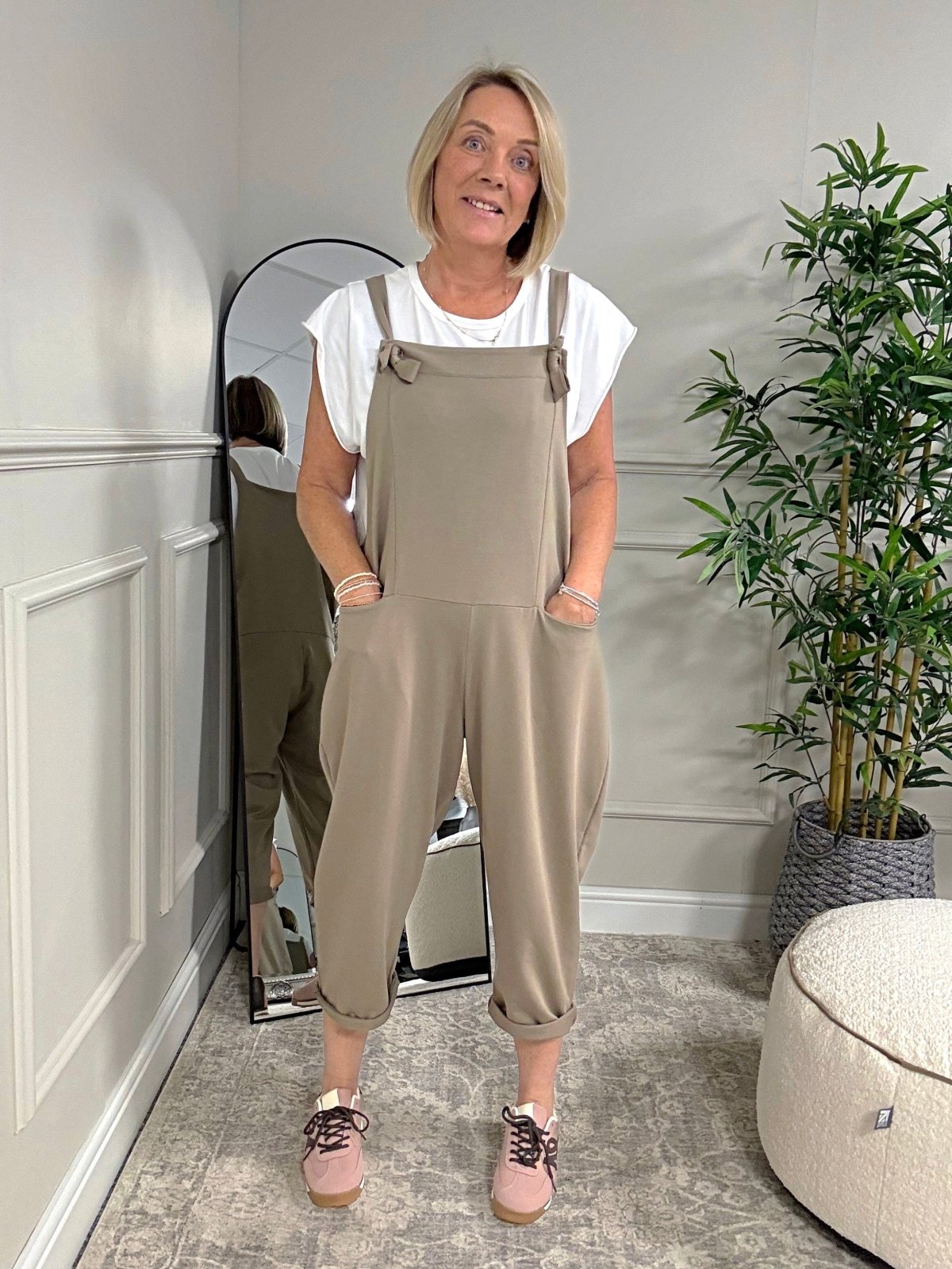 Nina Jersey Dungarees 8 - 16 Mocha - Susie's Boutique - | Women's Fashion Online