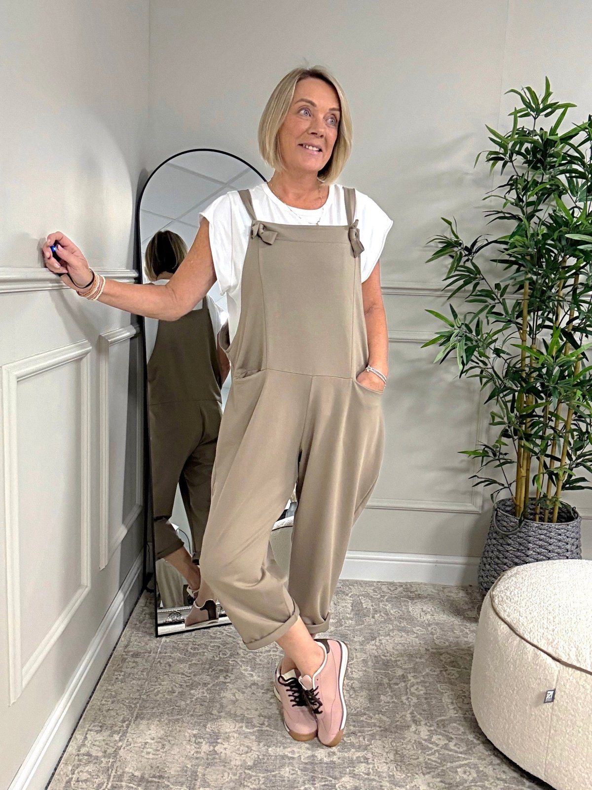 Nina Jersey Dungarees 8 - 16 Mocha - Susie's Boutique - | Women's Fashion Online