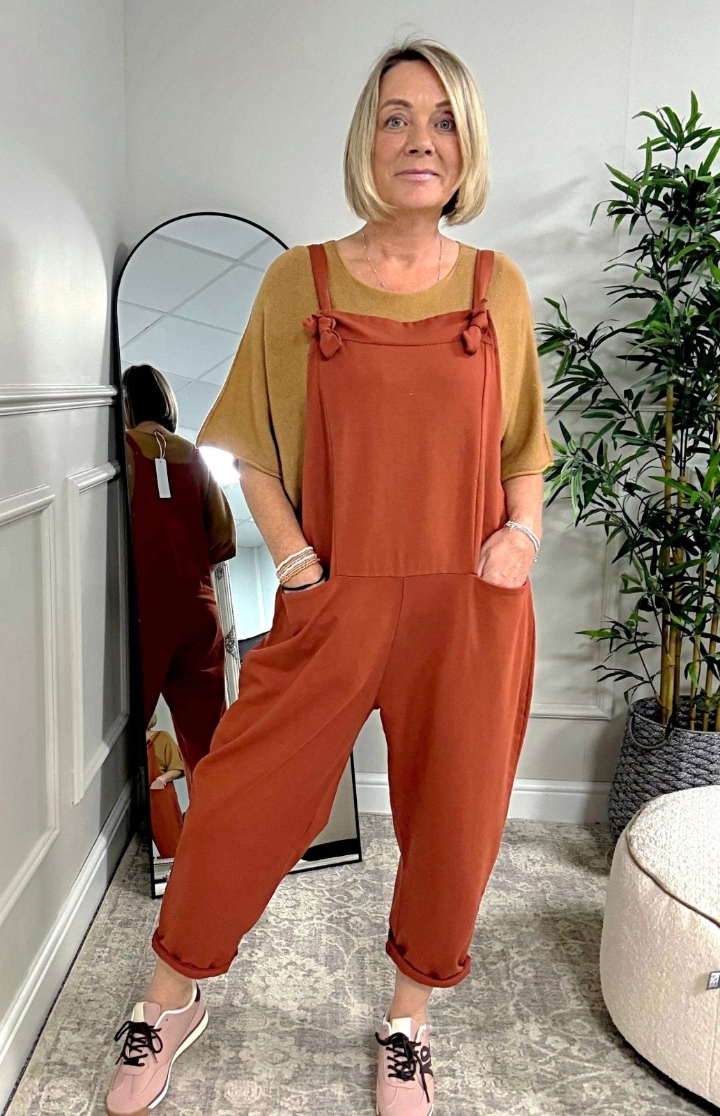 Nina Jersey Dungarees 8 - 16 Rust - Susie's Boutique - | Women's Fashion Online