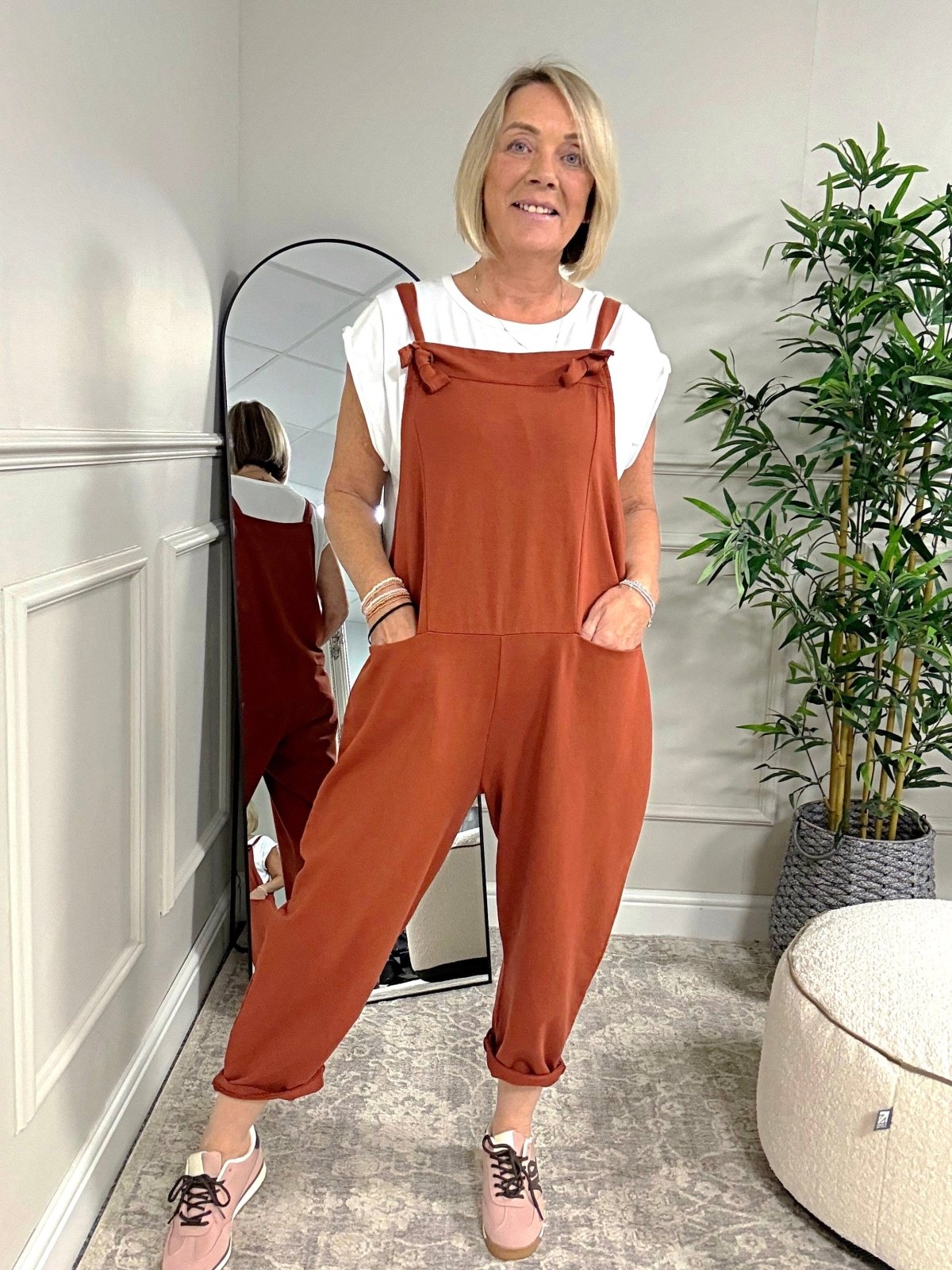Nina Jersey Dungarees 8 - 16 Rust - Susie's Boutique - | Women's Fashion Online