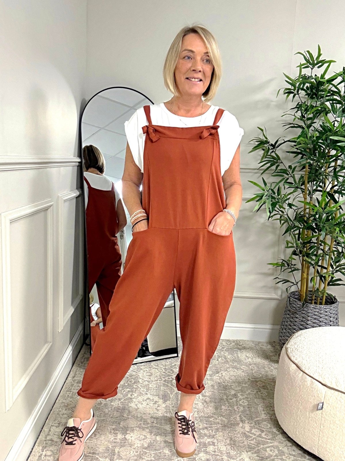 Nina Jersey Dungarees 8 - 16 Rust - Susie's Boutique - | Women's Fashion Online
