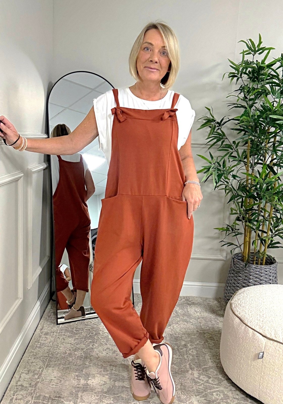 Nina Jersey Dungarees 8 - 16 Rust - Susie's Boutique - | Women's Fashion Online