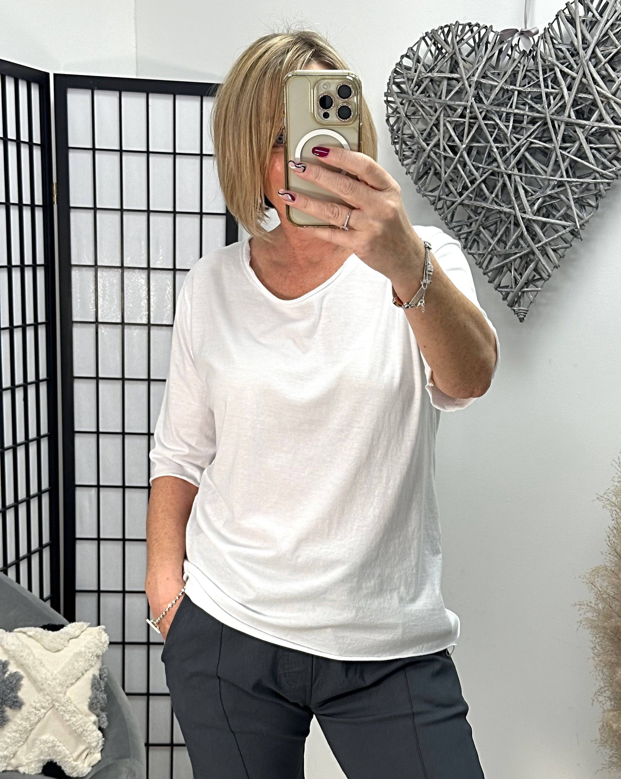 Elisa Essential Plain T-shirt 8-16 White - Susie's Boutique