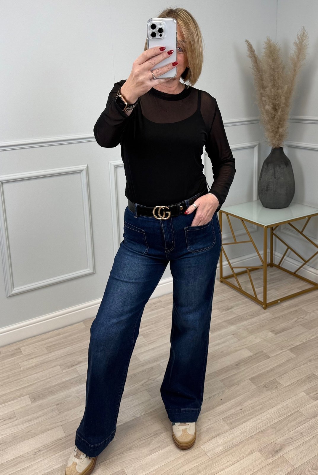 Carissa Plain Mesh Top 8 - 18 Black - Susie's Boutique - | Women's Fashion Online