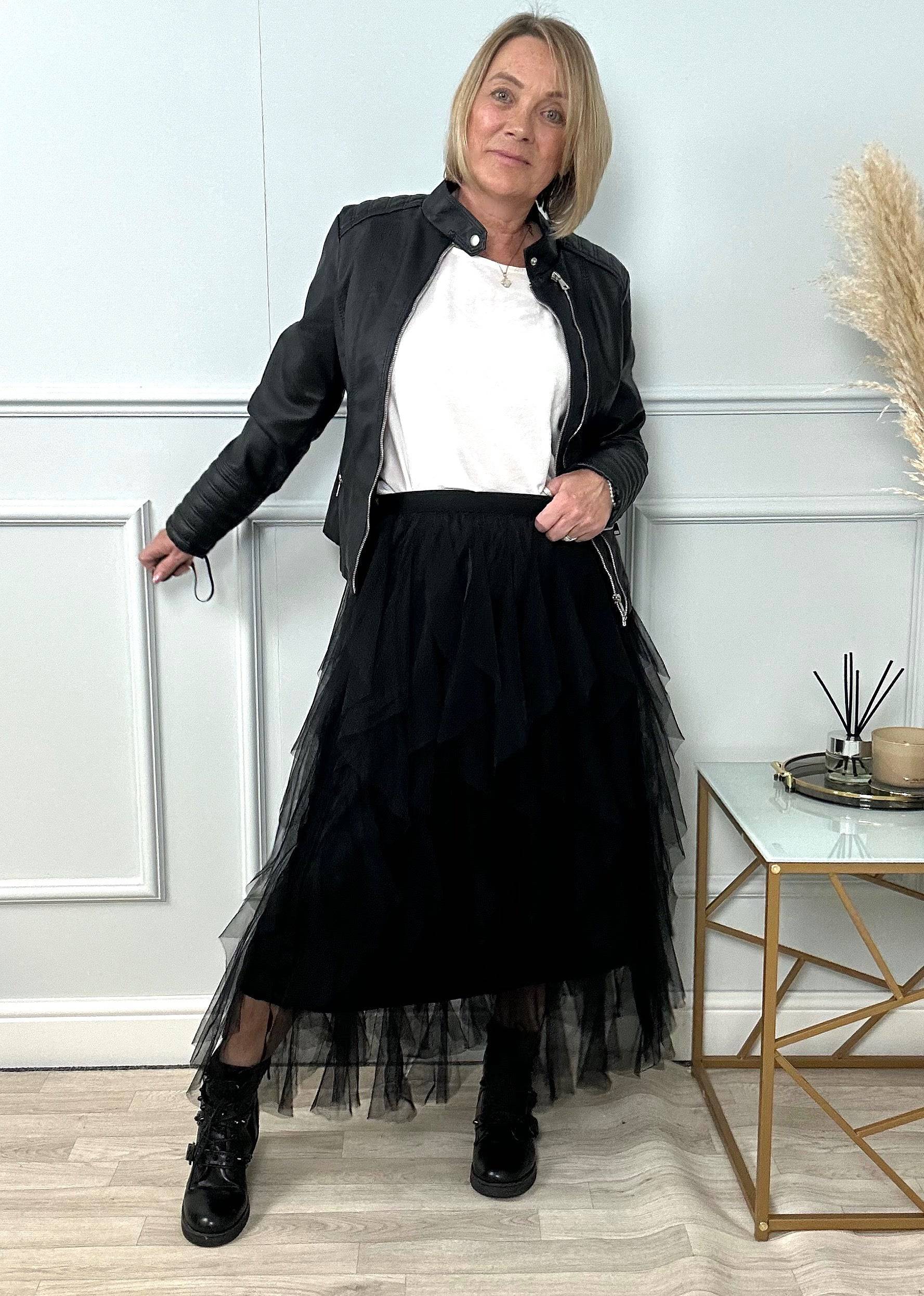 Lori Mesh Tulle Skirt 8-18 Black - Susie's Boutique