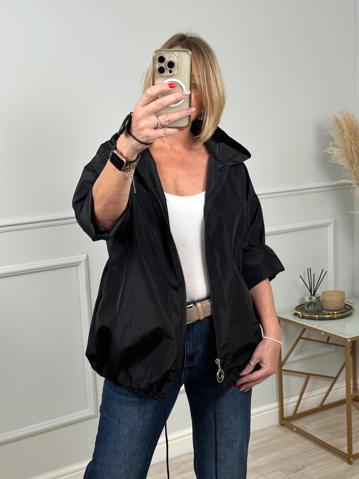 Susan Hope Showerproof Mac Bomber Jacket 8 - 18 Black - Susie's Boutique - | Women's Fashion Online