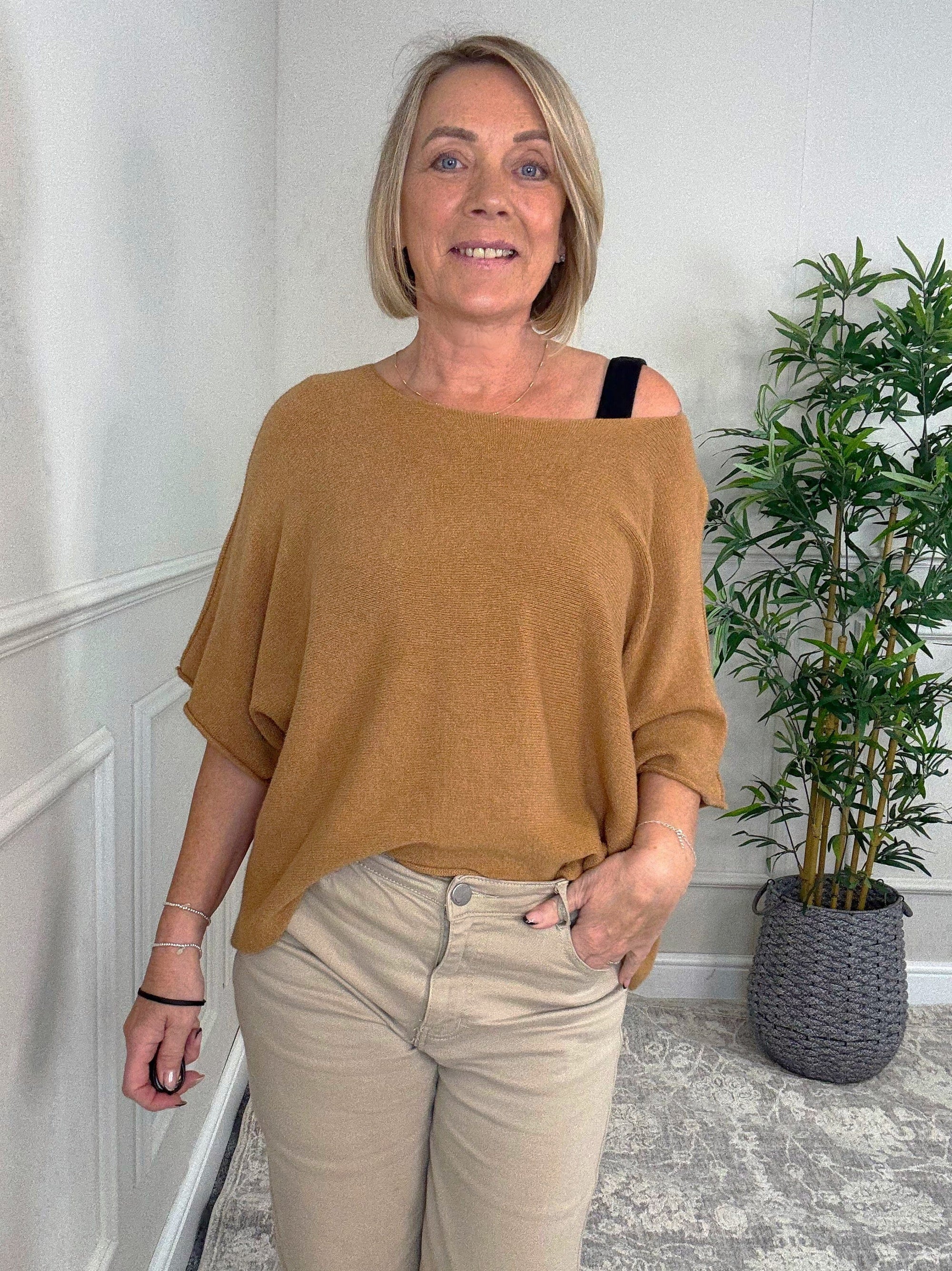 Serelai Luxe Wide-Sleeve Jumper 8-18 Camel - Susie's Boutique