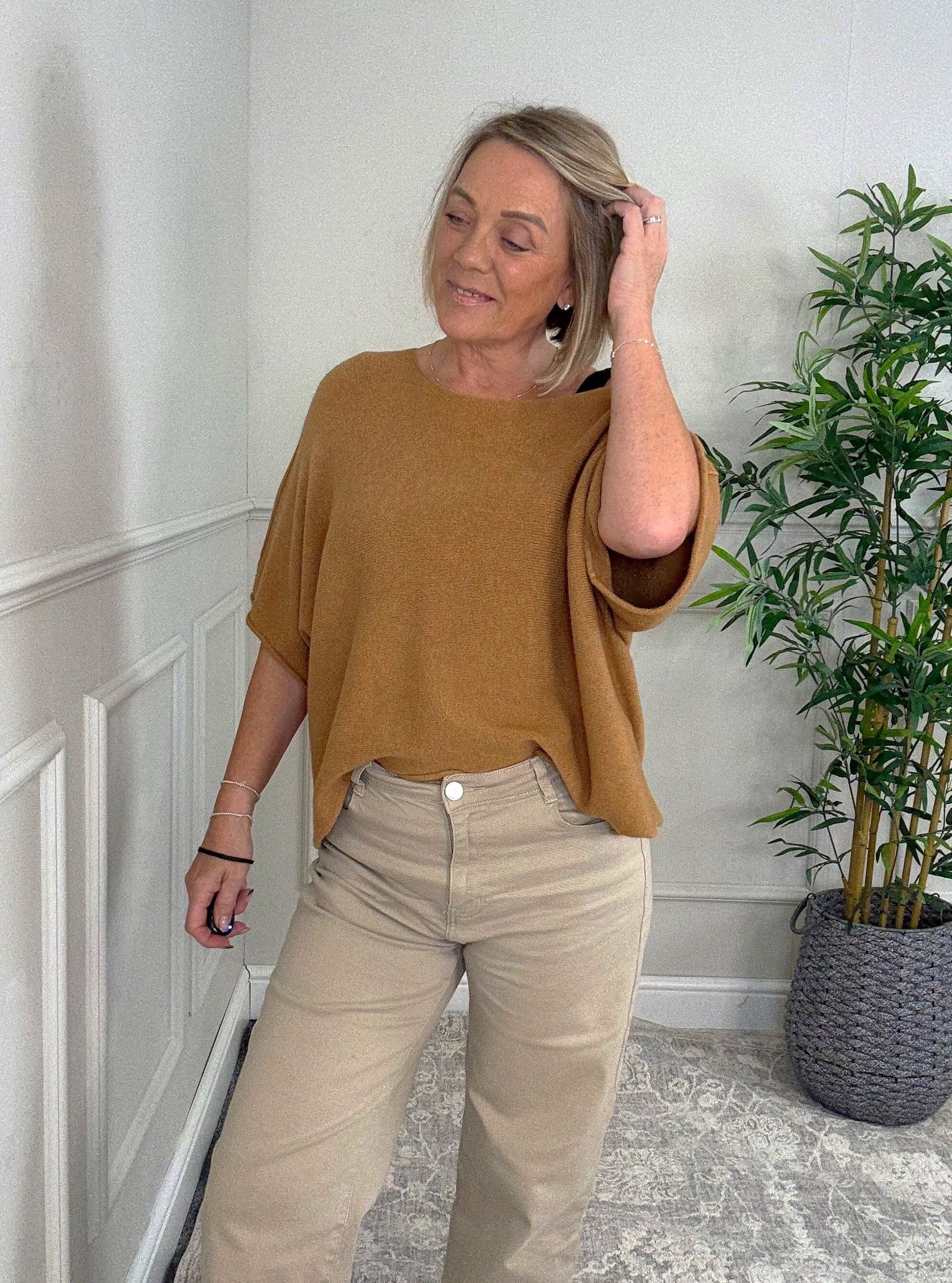 Serelai Luxe Wide-Sleeve Jumper 8-18 Camel - Susie's Boutique