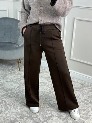 Alexandria Wide Straight Leg Trousers 8 - 18 Chocolate - Susie's Boutique - | Women's Fashion Online