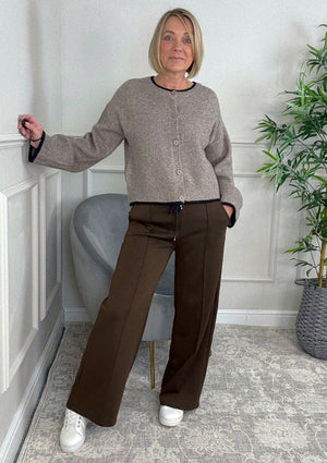 Alexandria Wide Straight Leg Trousers 8 - 18 Chocolate - Susie's Boutique - | Women's Fashion Online