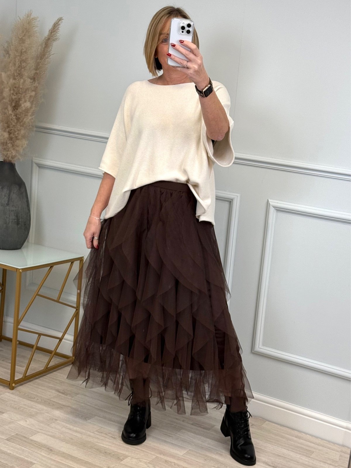 Lori Mesh Tulle Skirt 8 - 18 Chocolate - Susie's Boutique - | Women's Fashion Online