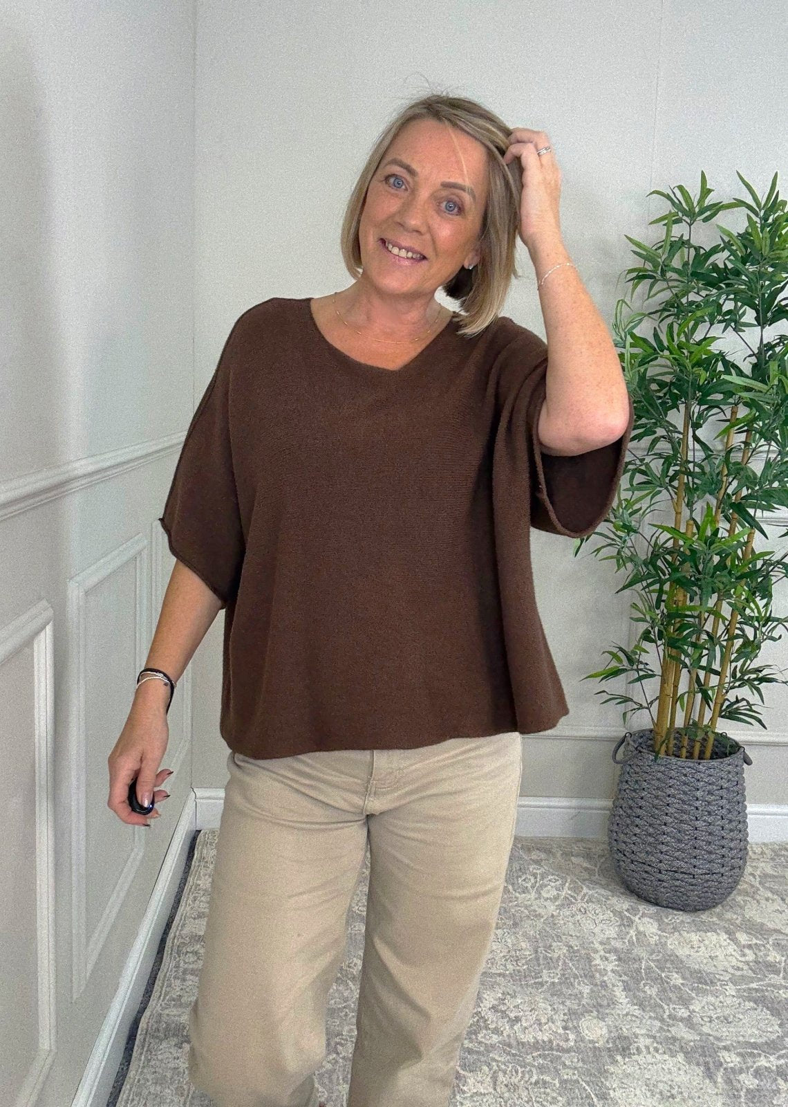 Serelai Luxe Wide - Sleeve Jumper 8 - 18 Chocolate - Susie's Boutique - | Women's Fashion Online