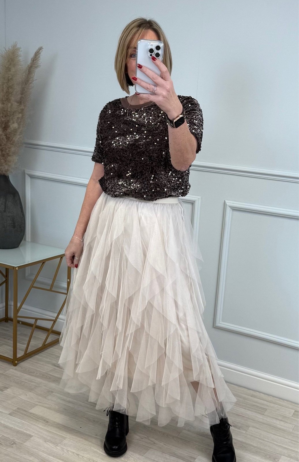 Lori Mesh Tulle Skirt 8 - 18 Cream - Susie's Boutique - | Women's Fashion Online