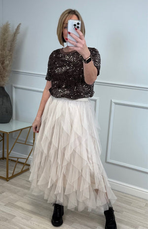 Lori Mesh Tulle Skirt 8 - 18 Cream - Susie's Boutique - | Women's Fashion Online