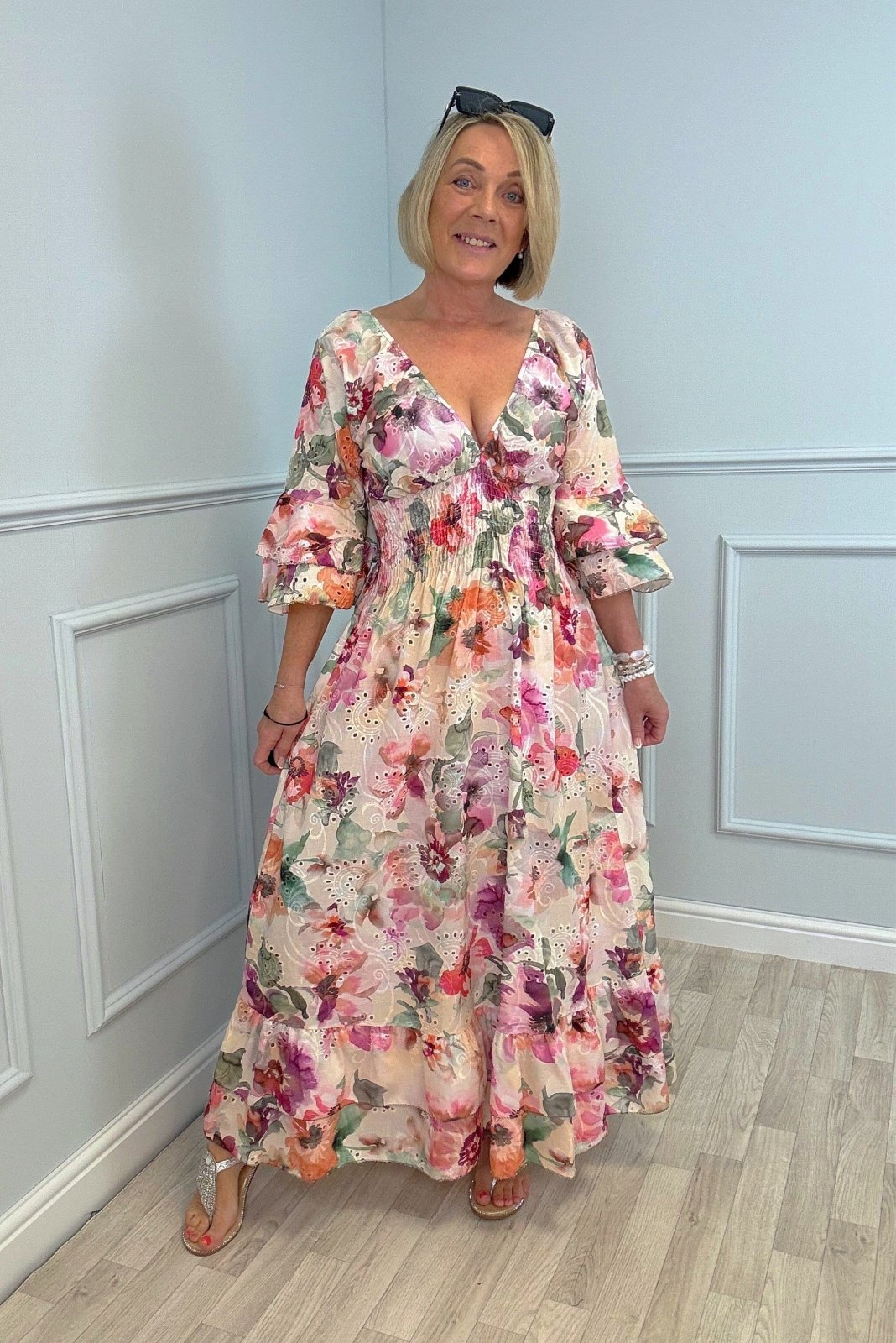 Fiorella Broderie Anglaise Maxi Dress One Size 8–18 - Susie's Boutique - | Women's Fashion Online