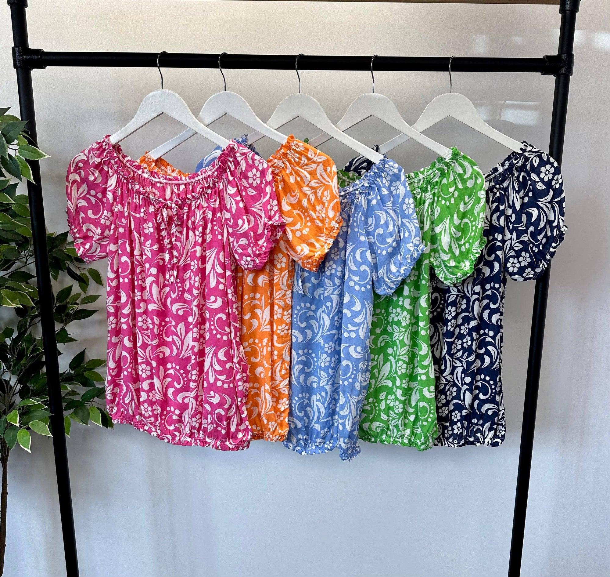 Jessie Gypsy Flower Print Bardot Top 8-18