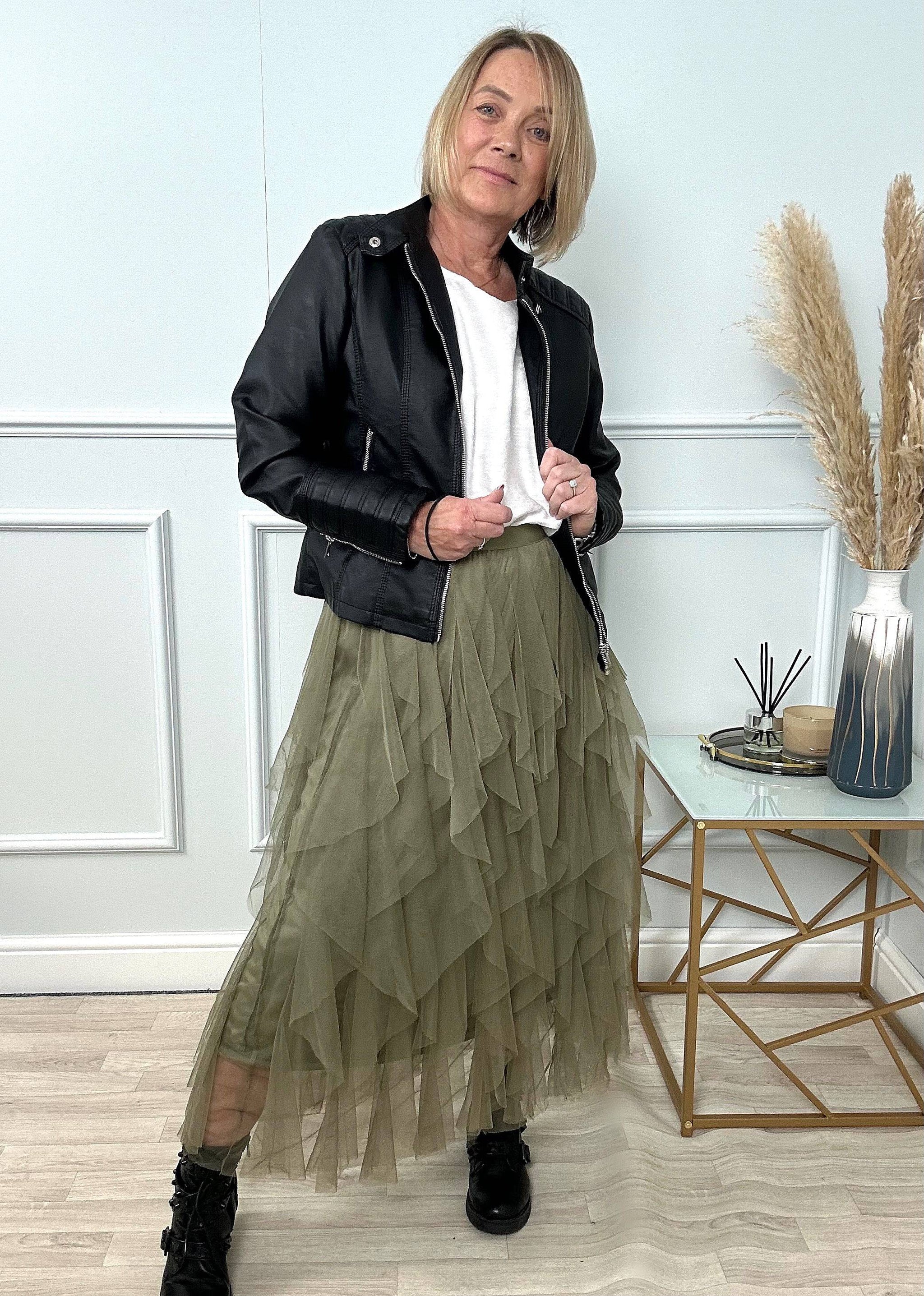 Lori Mesh Tulle Skirt 8 18 Khaki Susie s Boutique